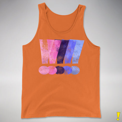 Distressed Omnisexual Pride Exclamation Points Premium Tank Top - Orange